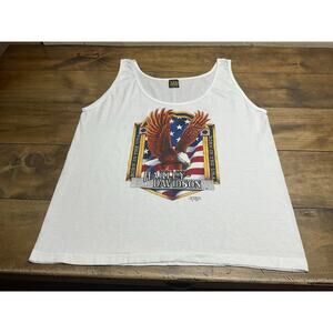 Vintage 3D Emblem Harley Davidson 1991 Eagle Graphic Tank Top Shirt Size XL